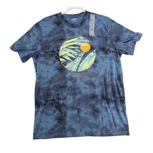 Old Navy Mens Blue Tie Dye Palm Trees Cool Seas Stay Chill Graphic T-Shirt M NEW